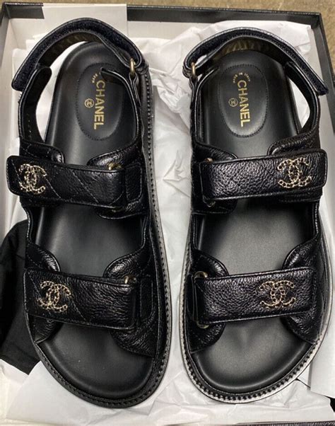 black Chanel sandals 2022